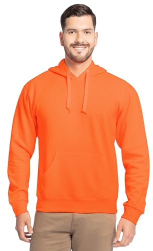 Fruit of the Loom Unisex's Eversoft Fleece Hoodies, Full Zip, Moisture Wicking & Breathable, Sizes S-4x Shirt, Safety Orange Pullover, XXXL