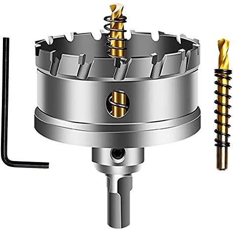 ASNOMY 60mm Lochsäge Hartmetall-Bohrer, Metall Lochsäge Bohrer, TCT-Bohrer-Lochsägen ideal für Löchern in Edelstahl, Eisen, Holz, Kunststoff