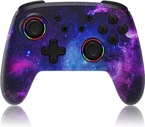 NexiGo Controller Senza Fili per Switch/Switch Lite/OLED, Controller Bluetooth per Nintendo Switch con Vibrazione, Movimento, Turbo e Luce LED (Cosmic Nebula)