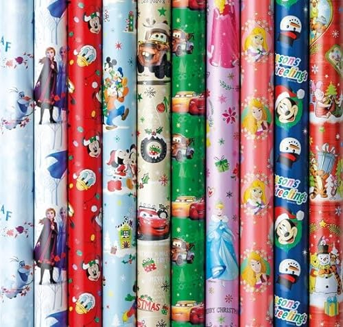 Disney 2 Sortiment Geschenkpapier Geschenkpapier Geschenkpapier Weihnachtspapier für Kinder - 200 x 70 cm - 5 Rollen