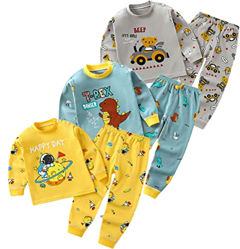 XM-Amigo 3 Completo Pigiami a Maniche Lunghe in Cotone per Bambino Maschio