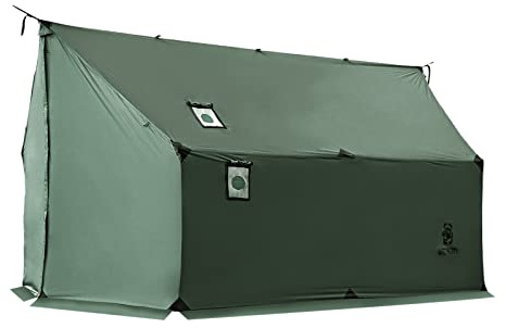 OneTigris TEGIMEN Grande Tente Chaude Hiver, Camping hamac Tente étanche 3000 mm bâche pour la randonnée(Ranger Vert)