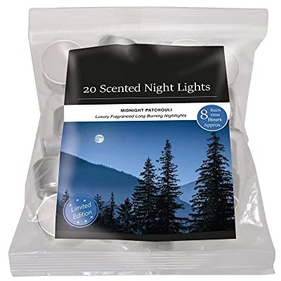 PHG Pure Organic Palm Wax-Scented Tealight Candle|Long-Lasting Tealight Candles | Cotton Wick Candle | Household Tea Lights | Decorative Tea Lights | 8 Hours | White | Midnight Patchouli Aroma