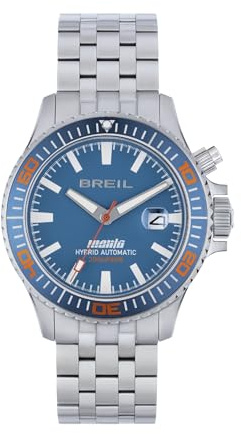 Breil Uhr Herren Manta P.R.O. Ziffernblatt BLAU Bewegung NUR Zeit HYBRID e Bracelet Stahl Silber TW2015