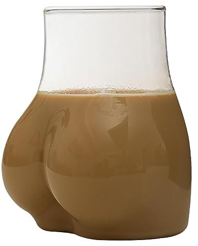BommFu Tasse en Verre en Corps, Tasse Drôle en Fesses, Verre À Cocktail, Jus Transparent, Thé, Café, Whi, Tasse Créative pour La Maison, Le Bar, La Fête 450 ML