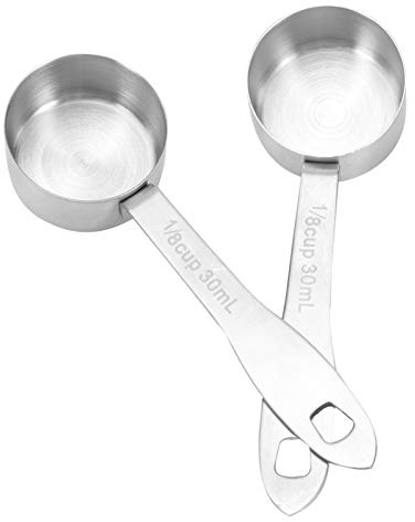 Kaffeskopa i Rostfritt Stål med Långa Handtag 2 STK Kaffemjölkpulver Mätskedar