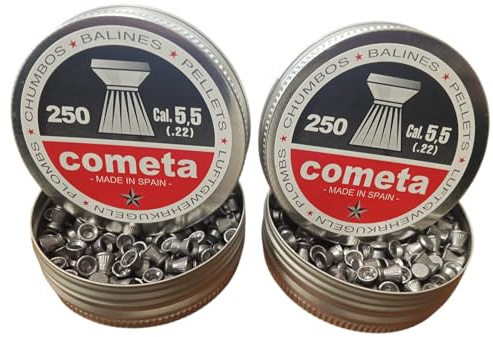 Arapaima Beitia - 2-pack burkar med 250 diabolo drake boll 5,5 mm (.22) | totalt 500 st kvalitetsmunition för sportskytte och komprimerad luftkarbiner (utan krut)