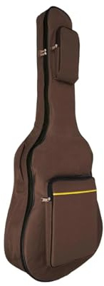 BGHYJKOL Gitarrfodral för akustisk gitarr 41 tum med flera fack, Brun, Talla única, En stil