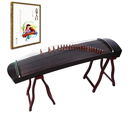 OrientalMusicSanctuary Professional Black Sandalwood Travel Guzheng - INCLUDES COMPREHENSIVE TUTORIAL BOOK AND ETUDES