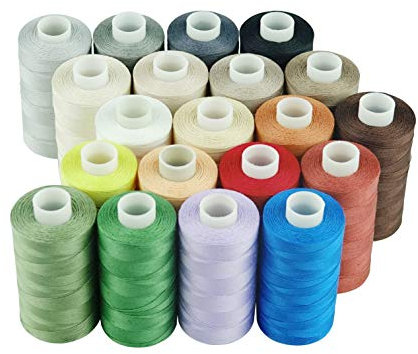 Simthread Baumwoll Nähgarn Quiltgarn für Nähen und Quilten Maschinen - 550 Yards/Spule, 20 Farben