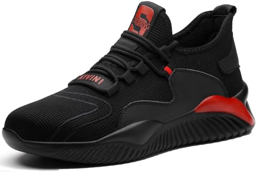 Mitudidi Scarpe Antinfortunistiche Uomo Donna Scarpe da Lavoro Rosso 37 EU