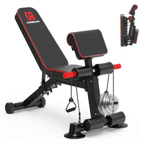 Adjustable Weight Bench - Utility workout Benches for Exercise, Free Installation Design for Portable Fitness Strength Training Equipment at Home Gym