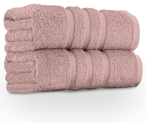 GC GAVENO CAVAILIA 2 Pack 550 GSM Breathable Hand Towels 50x80Cm Blush Pink | Egyptian Cotton with Excellent Absorbency, Skin Friendly Quick Drying and Durable Everyday Performance