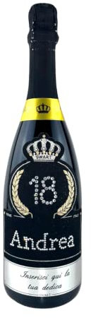 Swart Regalo Compleanno - Bottiglia Tanti Auguri da 0,75L, 1,5L, 3L - Personalizza l'Etichetta con Nome, Età e Dedica per il festeggiato con autentici cristalli - Spumante italiano di alta qualità