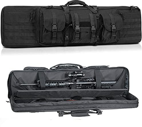 XVBVS Futteral Langwaffen Waffentasche, Waffenkoffer für Langwaffen, Pistolen- und Magazin-Aufbewahrungsrucksack, Waffentragetasche, Schießtaschen für Gewehre, Jagdgewehrkoffer-Black||93cm
