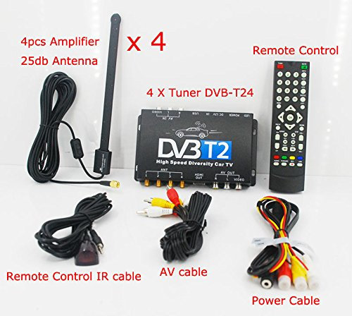 ZERTRAN DVB-T24 Voiture DVB-T2 TV Récepteur 4 Tuner 4 Antenne USB HDMI HDTV Russie Haute Vitesse