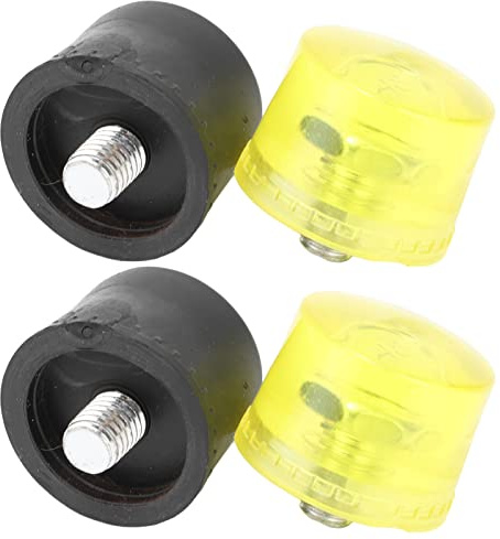 Testa di Percussione in Gomma per Martello, Punte di Ricambio per Martello in Gomma Set di Punte per Martello in Plastica Gialla Nera (Φ30mm)