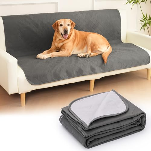 HezzLuv Waterproof Dog Sofa Cover Pet Blanket Bed Cover Mattress Furniture Protector, Washable, Reversible, Scratch-Proof, Pet Fur Resistant, for Puppy Medium Large Dogs and Cats