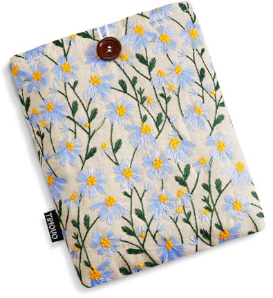 TiMOVO Hülle Tasche für 7 E-Reader Book, Paperwhite und Colorsoft Signature Edition (2024 erschienen), Schutzhülle für 6-7 Zoll Kobo E-Reader, Blau Gänseblümchen