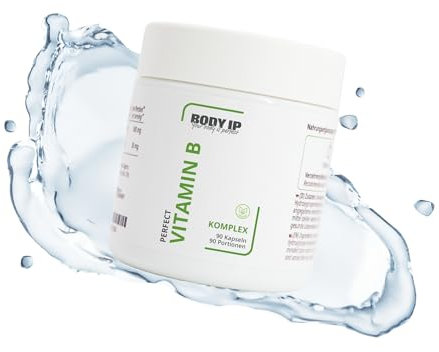 BODY IP Perfect Vitamin B Komplex | Alle B Vitamine im perfekten Verhältnis | Mit Vitamin B12, B1, B2, B6 & weiteren | Nerven- & Immunsystem | Gute Bioverfügbarkeit | vegan | 90 Kapseln