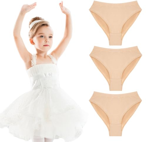 HOTUT Slip Danse Coton, Lot de 3 Ballet Culotte Coton sous-vêtement, Slip Danse Fille, Culotte Ballet Panty Fille