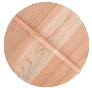 Couvercle de casserole en bois naturel – Couvercle rond pour wok – Couvercle de poêle à sauter – Accessoires de cuisine (24 cm)