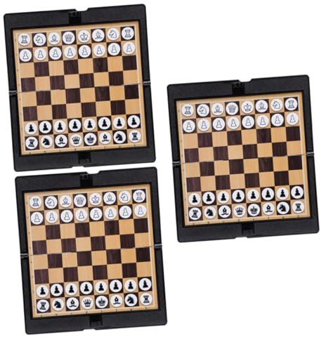 Alasum 3st Internationale Dame Magnetisches Schach Mini Schach Geldbörse Buchsen Für Kickertische Tragbares Schach Klappbares Schachbrett Taschenuhrgehäuse Brieftaschenprüfer Black