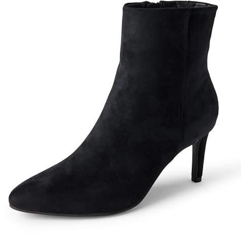 Amazon Essentials Damen Festliche Stiletto-Stiefeletten, Schwarz Optik Wildleder, 41 EU