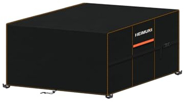 HEIMUNI Abdeckung Gartenmöbel Wasserdicht 150x150x74cm Abdeckplane Gartentisch Schutzhülle für Gartentisch Winterfest 420D Oxford Gewebe Schutzhülle Gartenmöbel Tisch Abdeckung Quadratisch