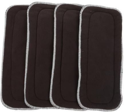 Hohopeti 4 Rivestimenti Assorbenti per Pannolini in Stoffa in Carbonio di Bambù e Microfibra, Struttura a 5 Strati, Rapido Assorbimento per Uso Notturno