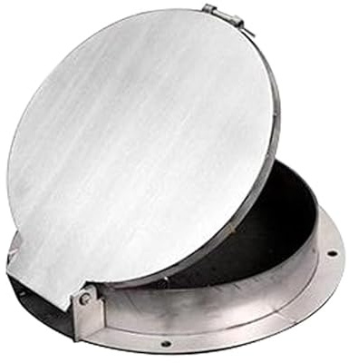 Schachtdeckel mit Schloss, Robuster Edelstahl-schachtabdeckung und Rahmen, Inspektionsdeckel aus Metall, Ersatzdeckel für Klärgruben, für Hof, Rasen, Garten, Gehwege, Schule(50cm/20in)