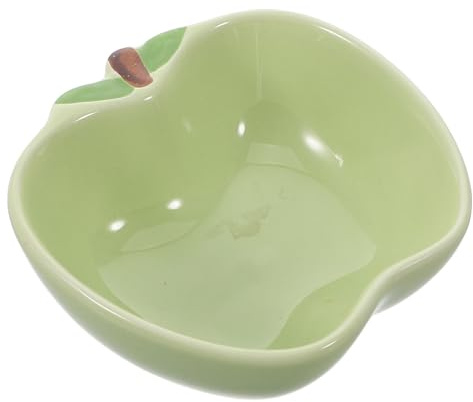 TOBBOMEY Bol Céramique pour Hamster et Petits Animaux Design Pomme Verte Bol Nourriture Multifonction pour Cochons Chinchillas Furets et Hérissons