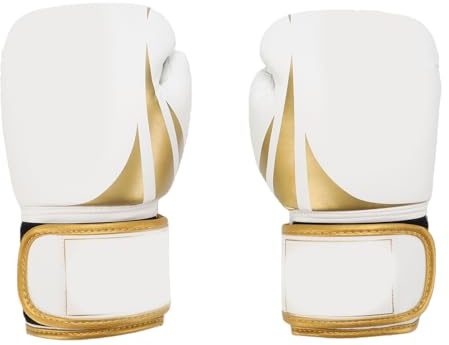 Naroote Guanti da Boxe per Ragazzi, Guanti da Boxe per Bambini Resistenti agli Strappi con Imbottitura Interna Multistrato, Design Traspirante, Ideali per Kickboxing, Muay Thai, MMA (Oro bianco)