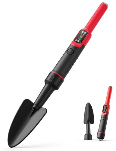 LAFMATE 2-en-1 Détecteur de Métaux Pinpointer avec Pelle de Fouille, Détection 360°, Étanche IP68, 3 Niveaux de Sensibilité, Alerte Sonore et Vibration, pour Adultes et Enfants Chasse au Trésor