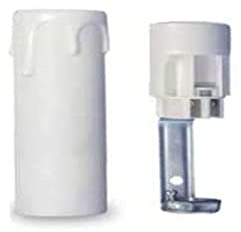 Portalámparas + funda de vela E14 26x85 mm blanca GSC 2203326