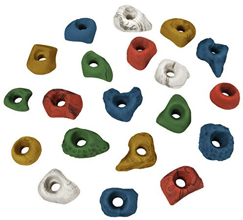 ALPIDEX Klettergriffe Größe S | Tritte | Kleine Klettersteine | 20 oder 40 Stück Formen - Farbe:bunt, Verpackungseinheit:20 Stück