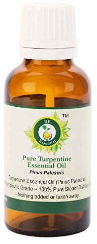 Trementina Aceite Esencial | Pinus palustris | Para pintura | Aceite trementina | Para alivio dolor | 100% natural puro | Vapor destiló | Turpentine Essential Oil | 100ml | 3.38oz By R V Essential