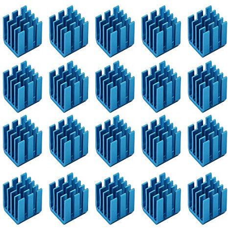 YINETTECH 20 Stück 9x9x12mm Aluminium Kühlkörper mit Leitkleber für Schrittmotor, 3D-Drucker oder Chipkühlung