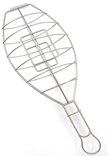 Xarra - Cesta grande Besuguera para parrilla de pescado, estilo vasco, estilo vasco, acero inoxidable pesado, accesorio para asar restaurante Asador.