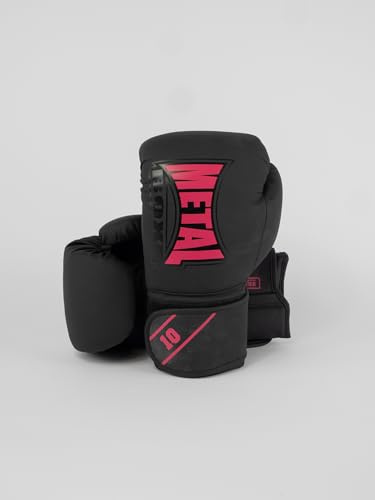 METAL BOXE - Starter Guanti da boxe per allenamento, 08 oz, nero/rosa