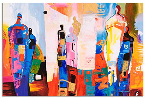 decomonkey - Tableau Acoustique Abstrait 120x80 1 Pièce - Impression sur Toile Décoration Maison Isolation Peinture Image Phonique Déco Bureau Abstraction artistique coloré figures