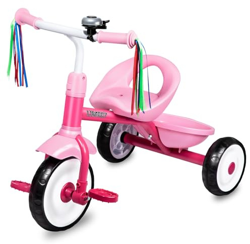 Liberry Toddler Tricycle for 2 3 4 Years Old Girls 3 Wheel Bike, Pink