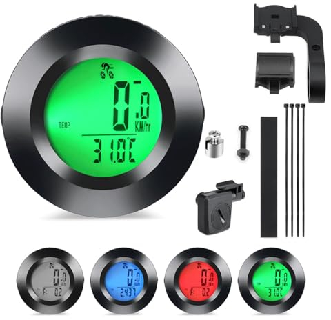 XPJBKC Fahrradcomputer Kabellos, Wasserdichter Fahrradtacho Kabellos, 3-Farbige Hintergrundbeleuchtung Fahrrad Tacho, Multifunktionaler Tacho Fahrrad Kabellos mit Temperatur, Automatisches Aufwachen