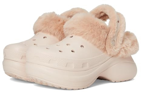Crocs Damen Bae Gefütterte Clogs Fuzzy Plateau Hausschuhe, Quarz, 37-38 EU