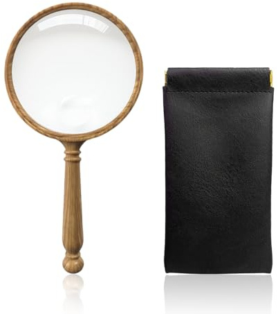 1 Morceau De Loupe À Grain De Bois Et Sac De Rangement 1 Morceau, Loupe Rétro, Loupe À La Main, Vise-Grosse