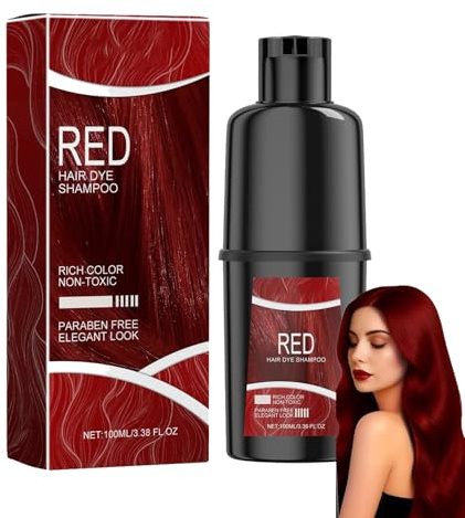 Instant Hair Shampoo Haarfarbe Shampoo für graues Haar, Lang anhaltende schwarze (Dark Red Wine)