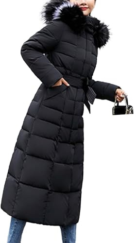 Lång vinterkappa i fuskpäls för kvinnor Fritidskläder Slim Fit Elegant varm jacka med avtagbar huva 2025 Trendiga kläder