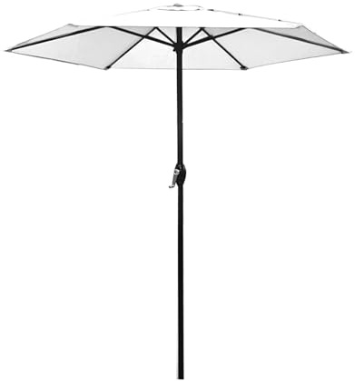 Asixxsix Ombrello da Patio da 6,9 Piedi, Ombrello del Mercato del Tavolo da Esterno con 8 Costole Robuste e Doppio Design Top, Ombrelloni da Patio per Esterni per il Ristorante (Beige)