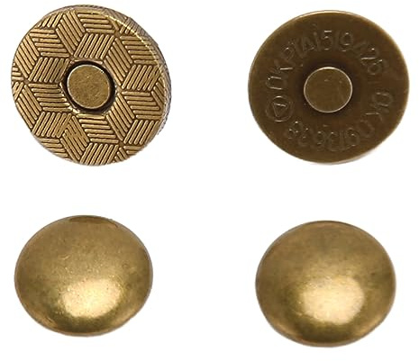 KIMISS Magnetväsklåsset - Slitstarka Magnetknappar i Legering för Väskor, Plånböcker och Syhantverk, Perfekt för Gör-det-själv-projekt och Eleganta Mönster (Brons)