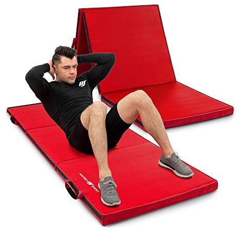 Marbo Sport Stabil vikbar matta med kardborreband 180 x 60 x 5 cm röd
